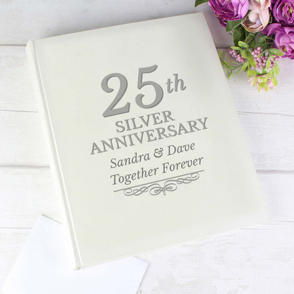 Personalised Memento Personalised 25th Silver Anniversary Traditional Photo Album Image 2