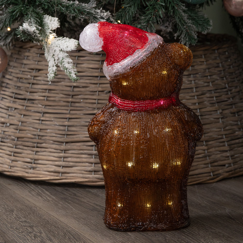 Samuel Alexander 40 Cool White LED Battery Operated Light-Up Ice Teddy Christmas Decoration 34cm Image 5