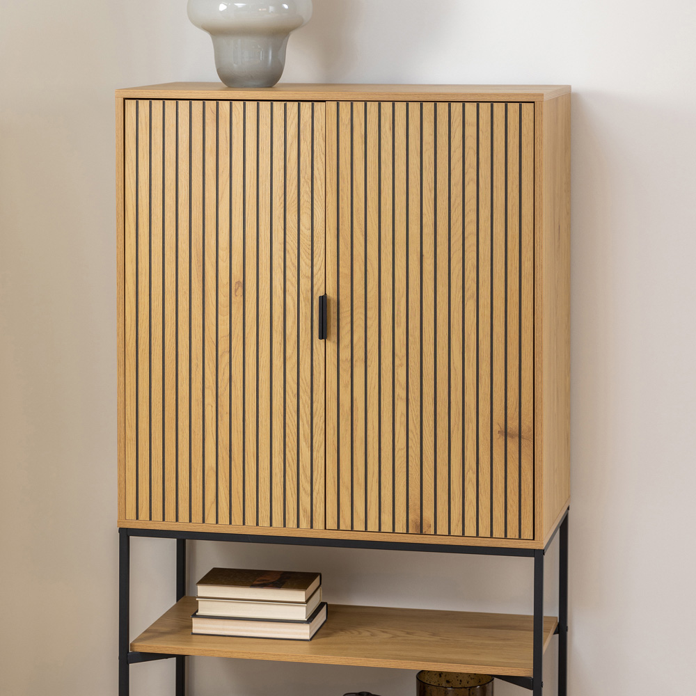 Florence Jaipur 2 Door 2 Shelf Wild Oak Storage Cabinet Image 8