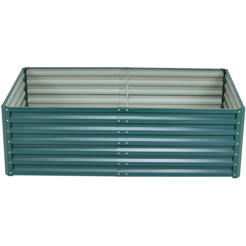 Living and Home Dark Green Rectangular Galvanised Steel Raised Garden Bed 57 x 180 x 90cm Image 1