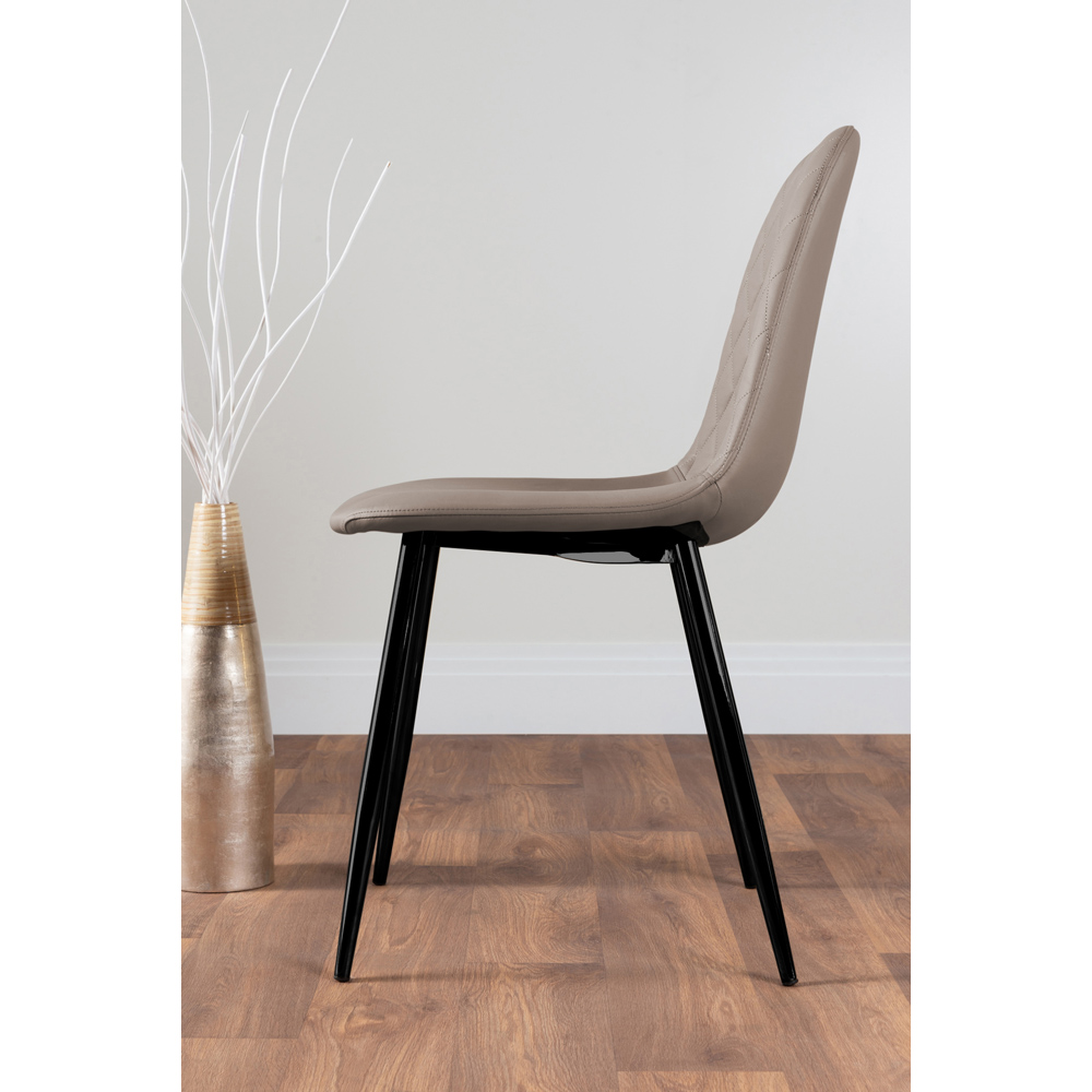 Furniturebox Copeland Valera Marble Effect 4 Seater Dining Set White Cappuccino and Black Image 6