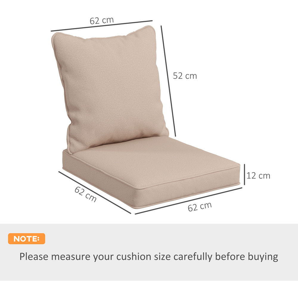 Outsunny Beige Back and Seat Replacement Cushion Set Image 7