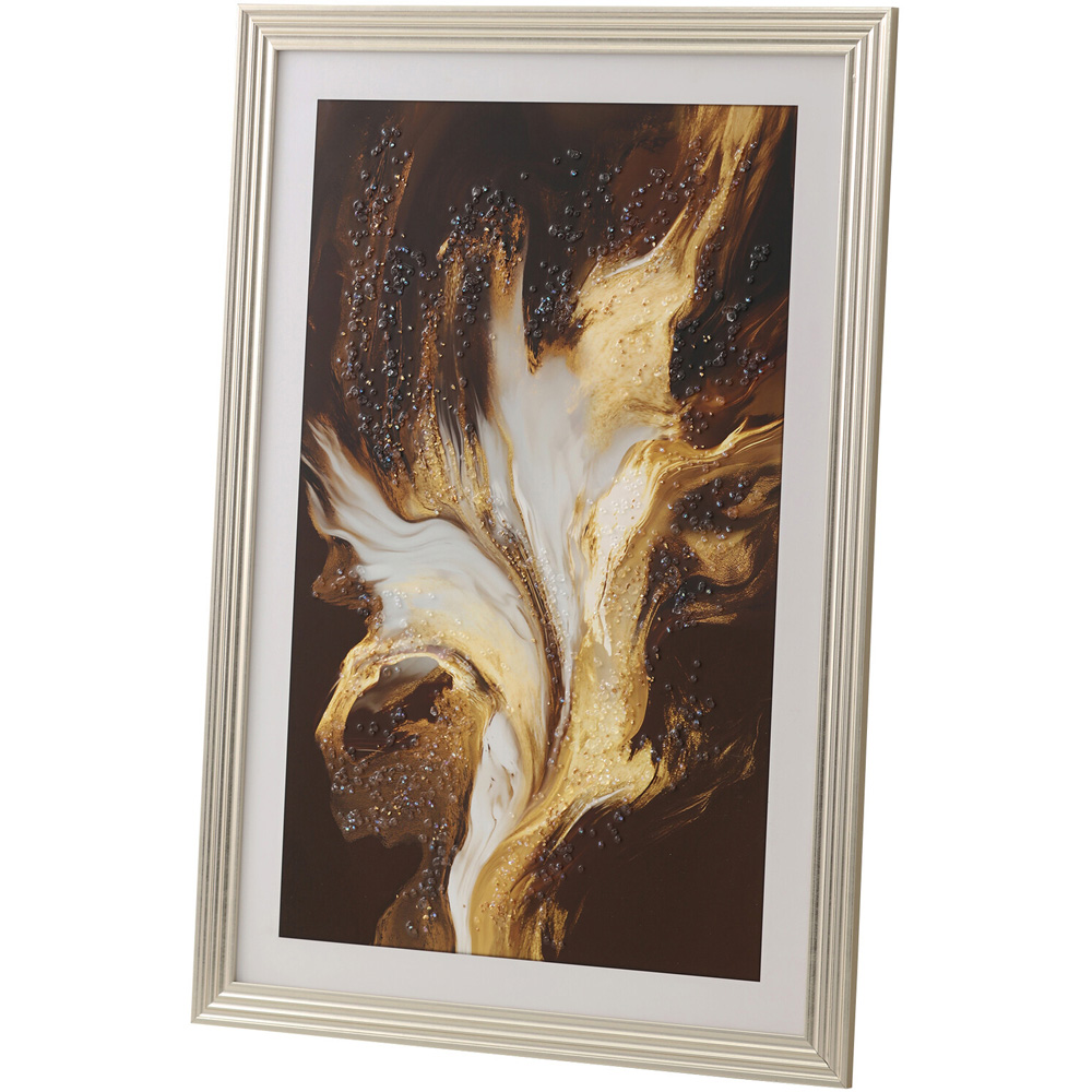 Chocolate and Gold Jewelled Framed Art Image 5