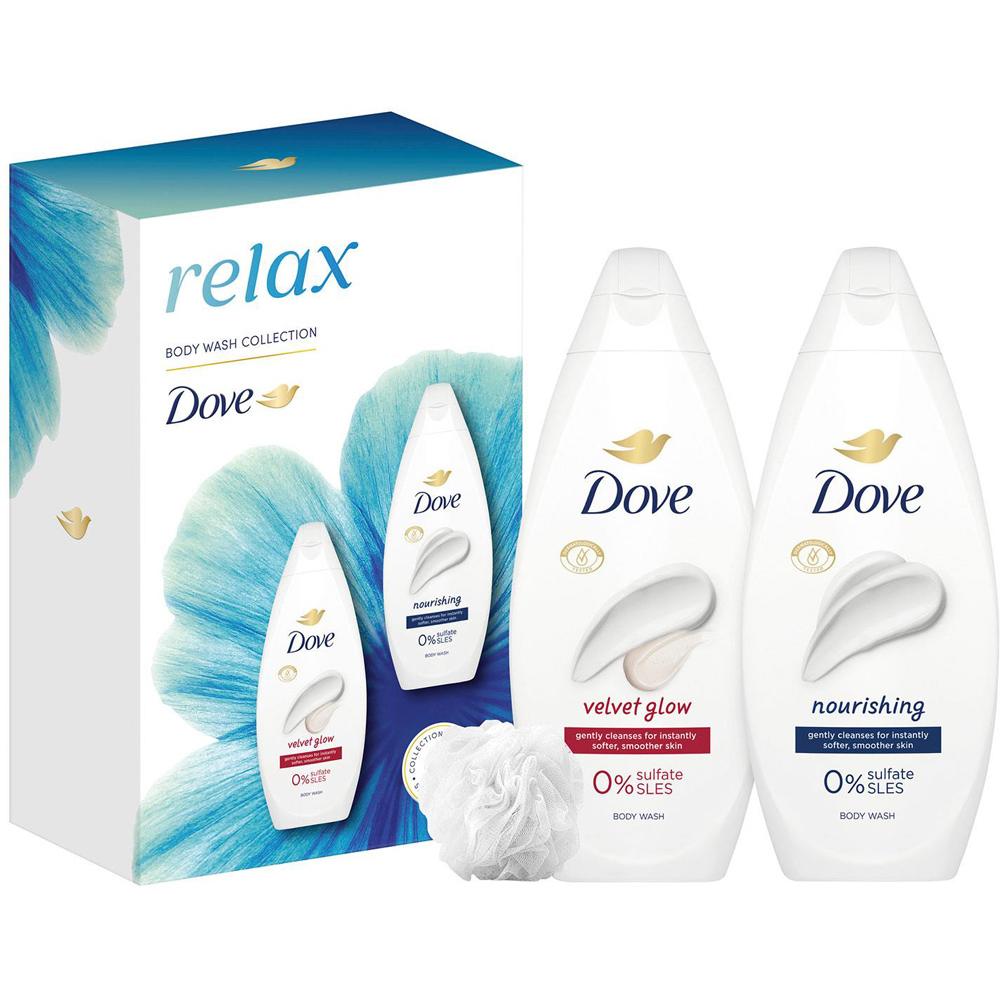 Dove Relax Velvet Glow and Nourishing Soothing Body Wash Duo Set 3 Pack Image 3