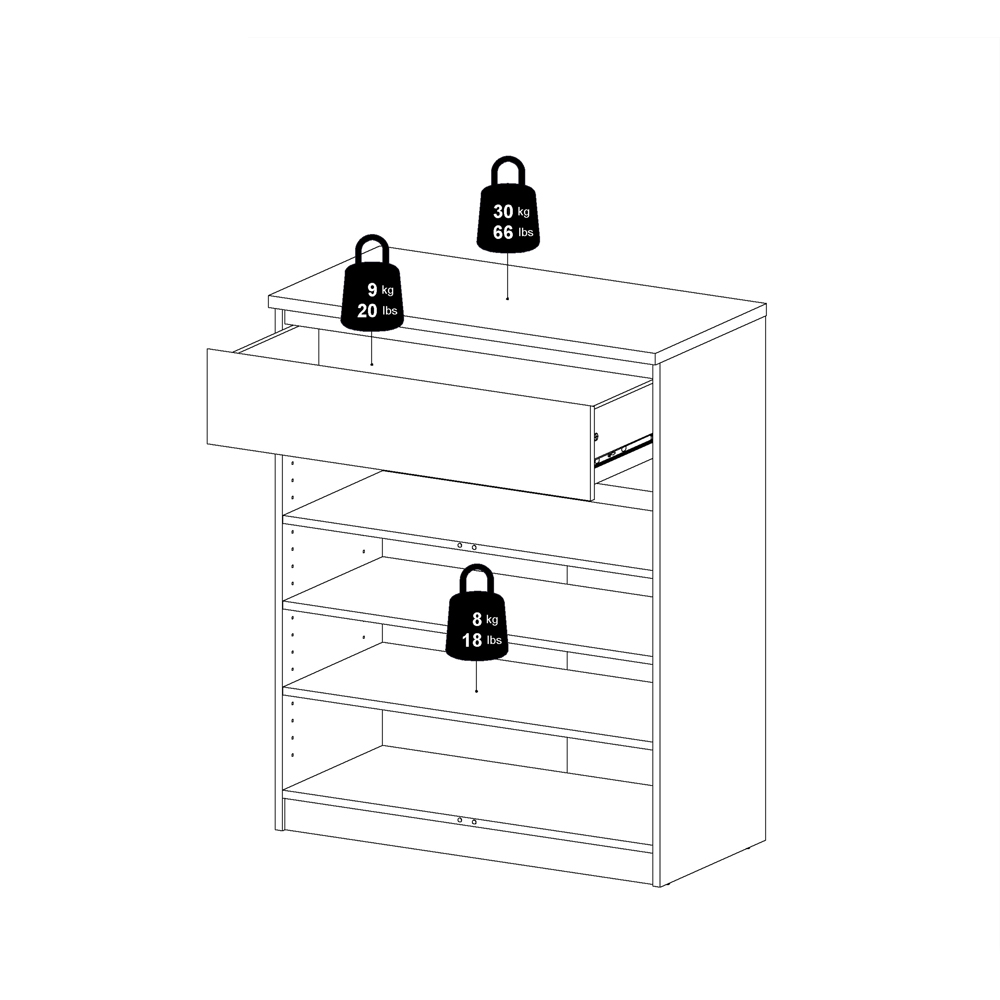 Florence 2 Door Single Drawer Black Matt Sideboard Image 7