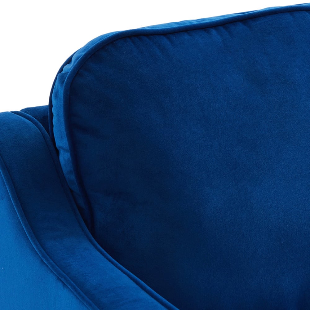 Living and Home Blue Linen Sofa Chair Image 5