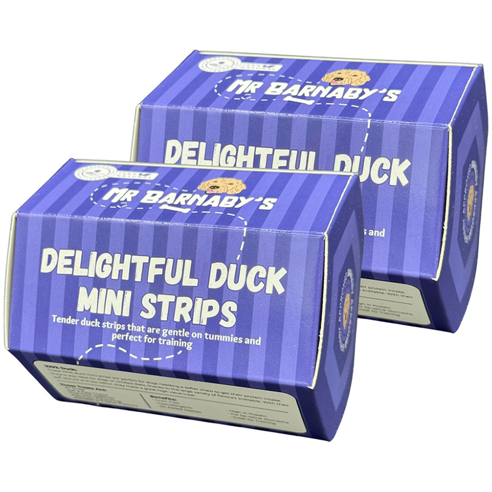 Mr Barnaby's Delightful Duck Mini Strips Dog Treats 2 Pack Image 1
