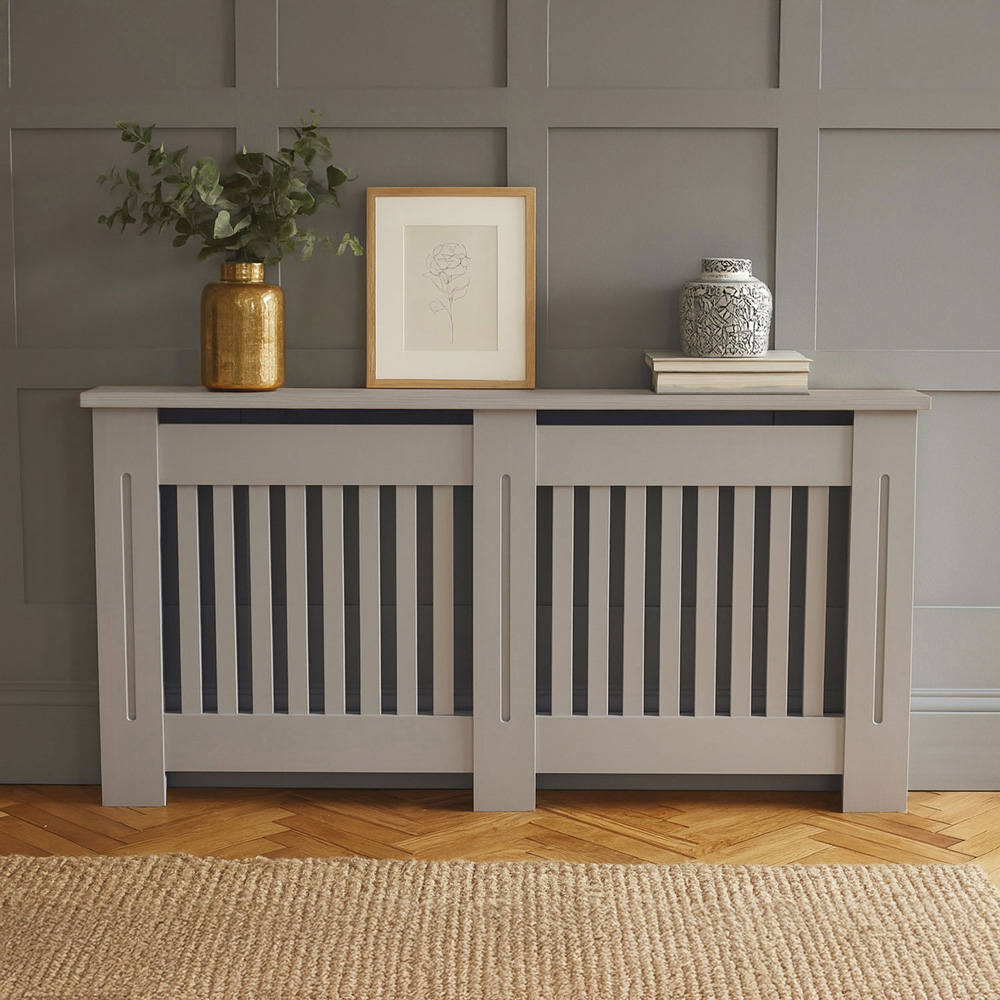 Neo Grey Decorative Wooden Radiator Cover Large Image 5