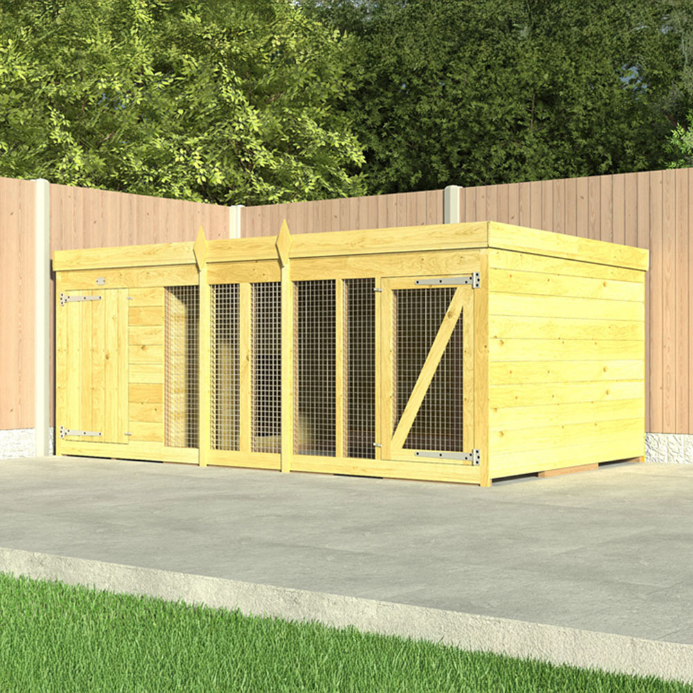 DIY Sheds 6 x 4ft Pressure Treated Tongue and Groove Timber Dog Kennel and Run Image 2