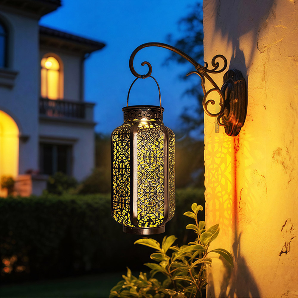 Avilo Hexagonal Prism Iron Solar Lantern Image 3