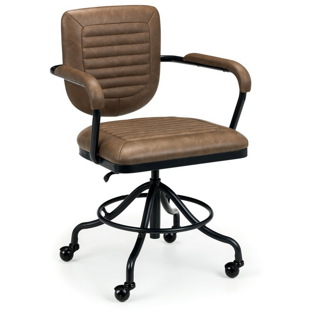 Julian Bowen Gehry Brown Faux Leather Swivel Office Chair Image 2