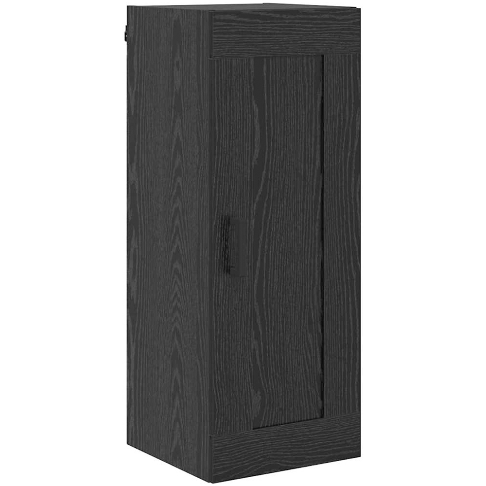 vidaXL Single Door 3 Drawer Black Oak Tall Slim Highboard with Metal Legs Image 7