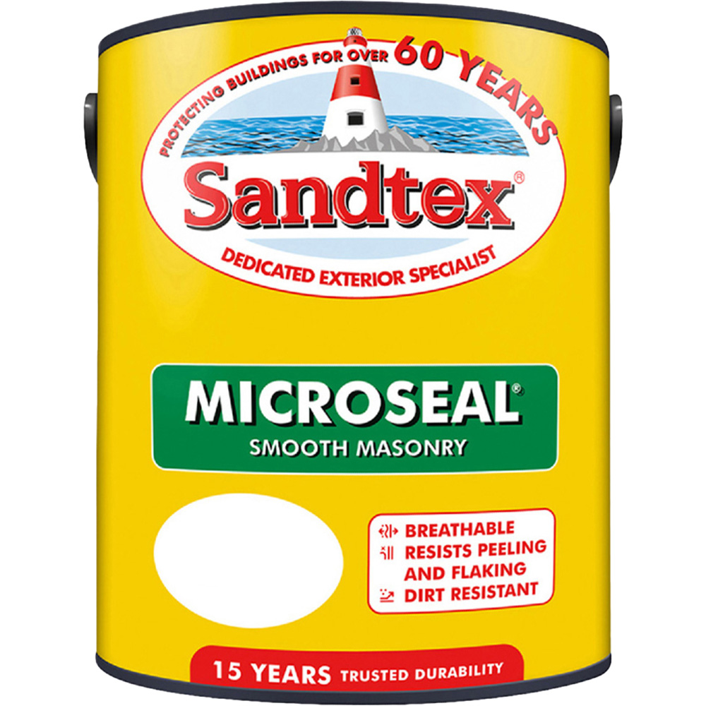 Sandtex Retail Oatmeal Microseal Masonry Paint 5L Image 2