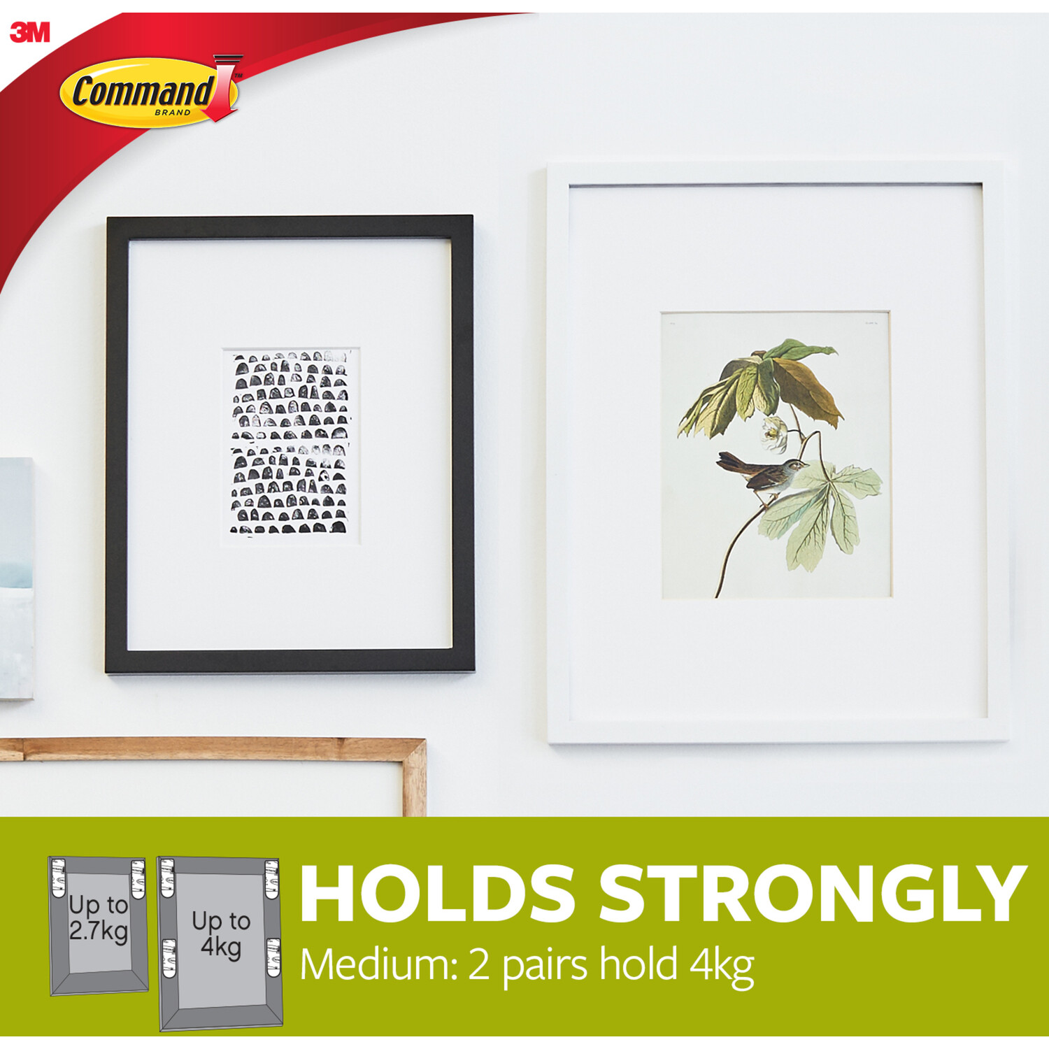 Pack of 4 Command Medium Picture Hanging Pairs White Image 2