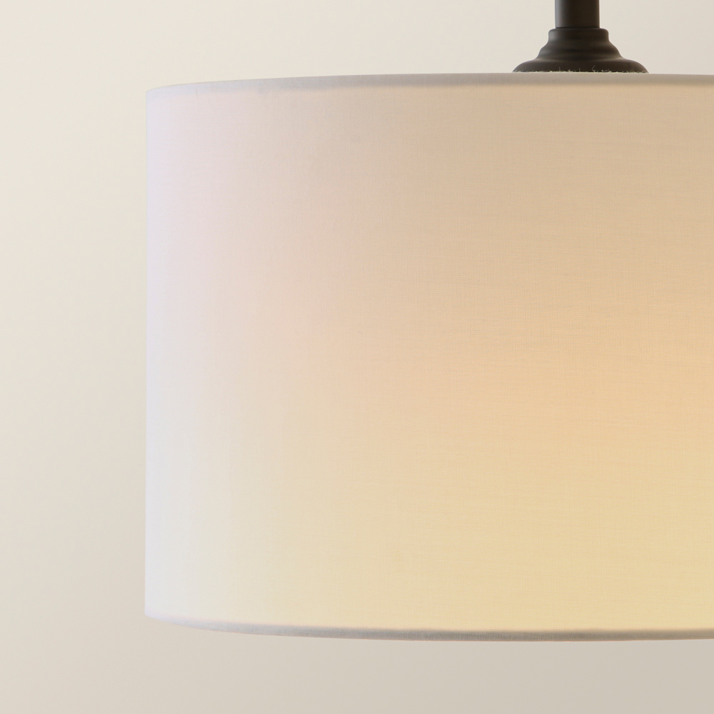 ValueLights Reni White Drum Shade 3 Drop Bar Matte Black Diner LED Ceiling Light Image 3