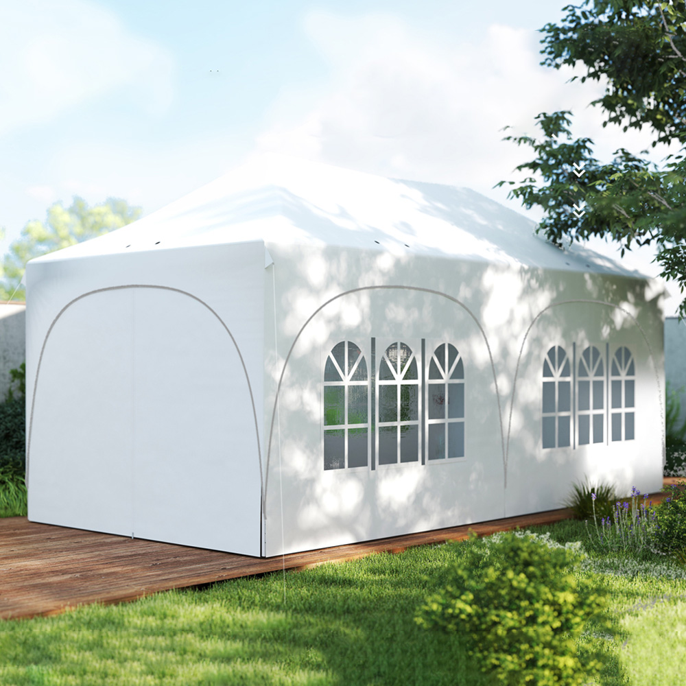 Outsunny 3 x 6m White Pop Up Gazebo with Detachable Sidewalls Image 1