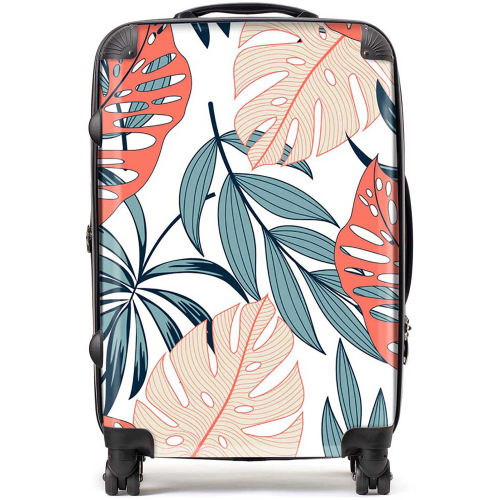 Warren Reed Designer Medium Tropical Leaf Pattern Suitcase Image 1