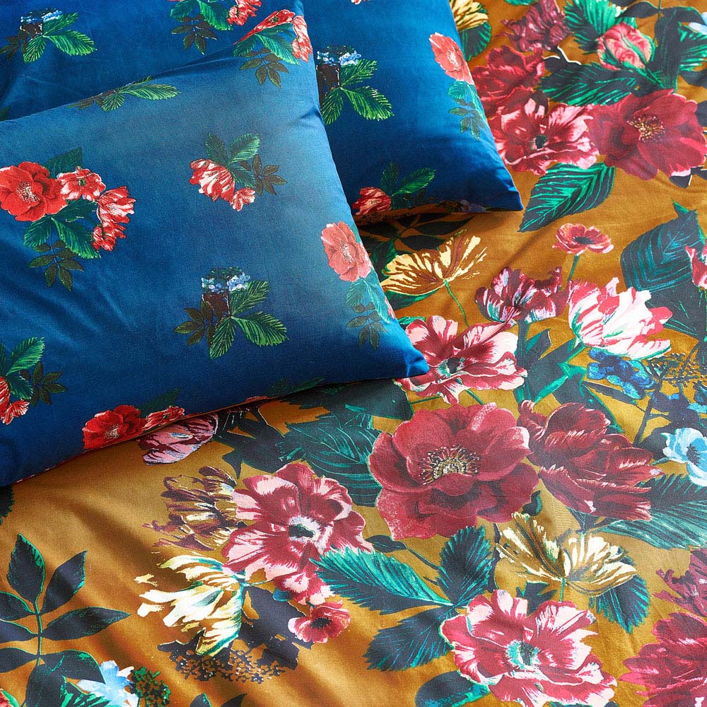 furn. Nadya Single Amber Floral Duvet Cover Set Image 3
