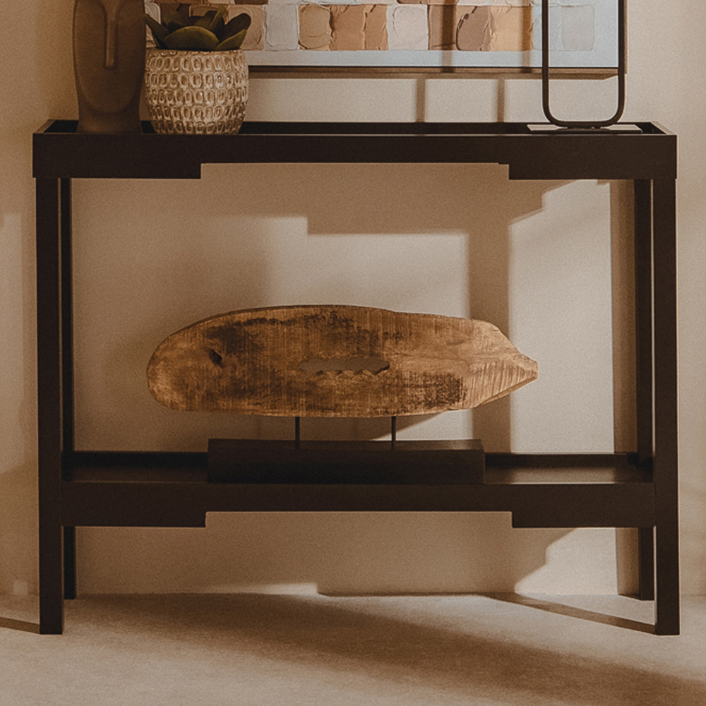 Premier Housewares Osaka Single Shelf Black Console Table Image 1