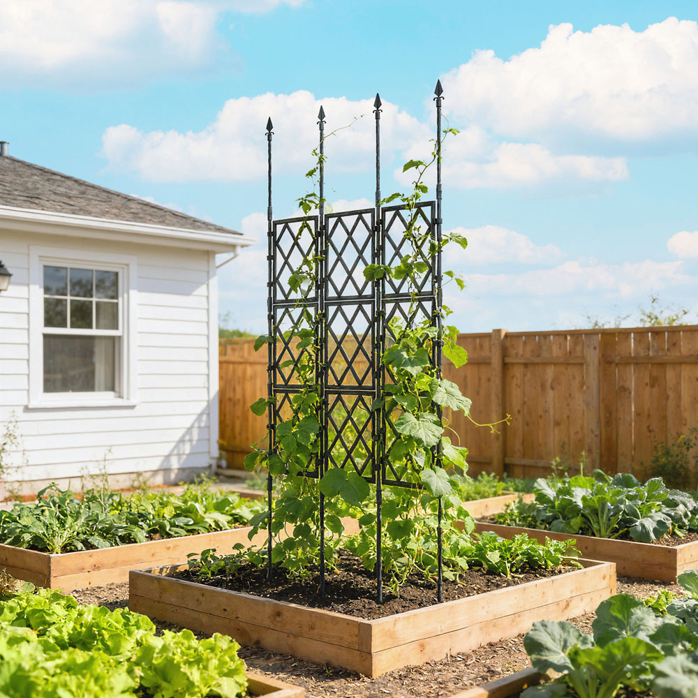 Outsunny Black Foldable Garden Trellis 85 x 197cm Image 5