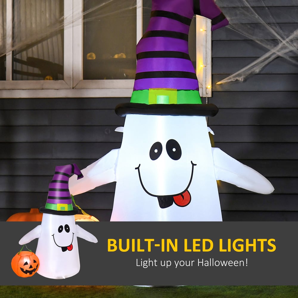 HOMCOM Halloween Inflatable Witch Ghost with Lantern 4ft Image 4