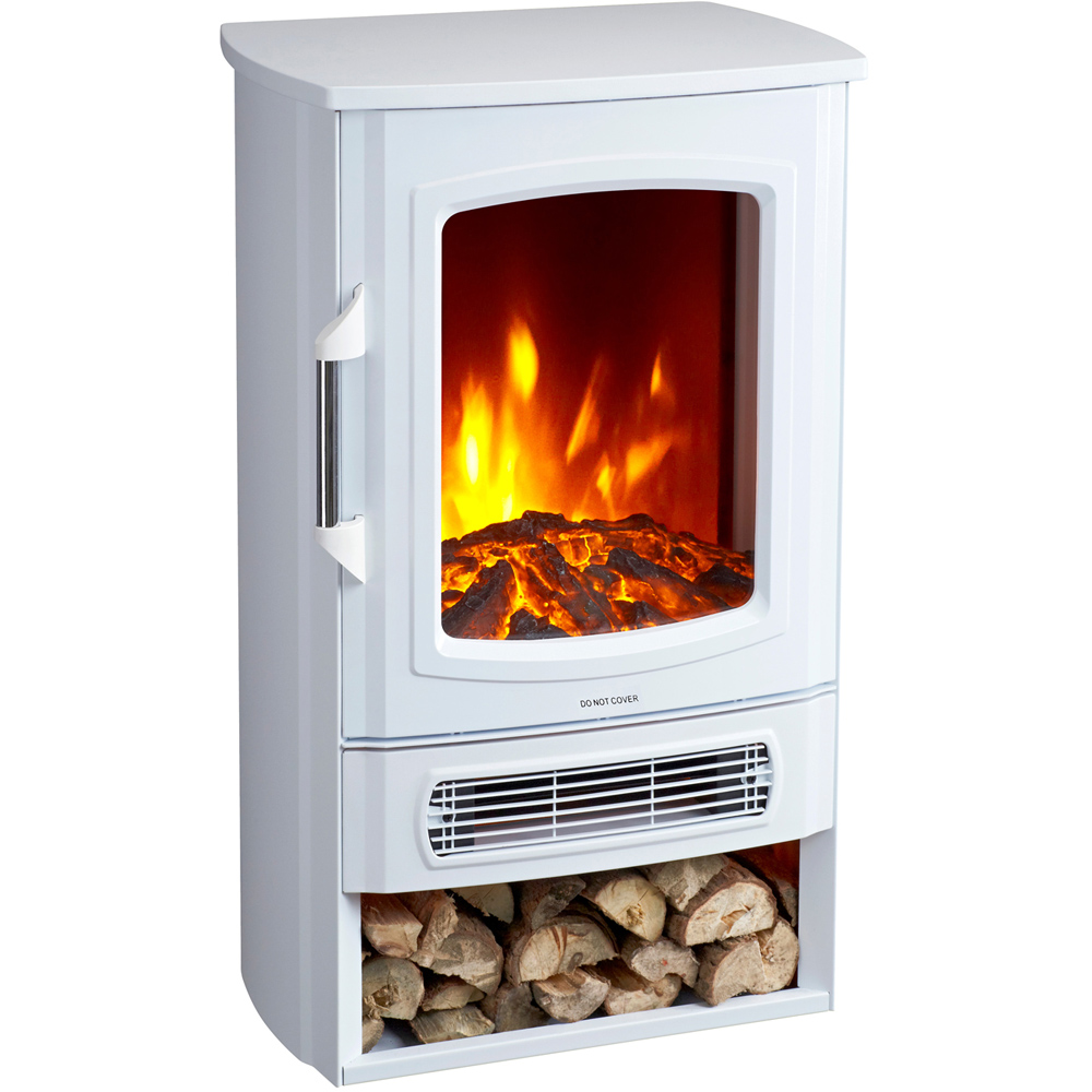Neo Black Electric Heater Flame and Log Store 2000W Image 1