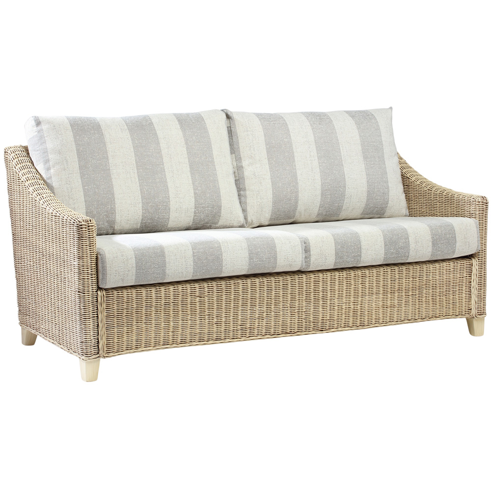 Desser Furniture Dijon 3 Seater Natural Rattan Athena Stripe Sofa Image 2