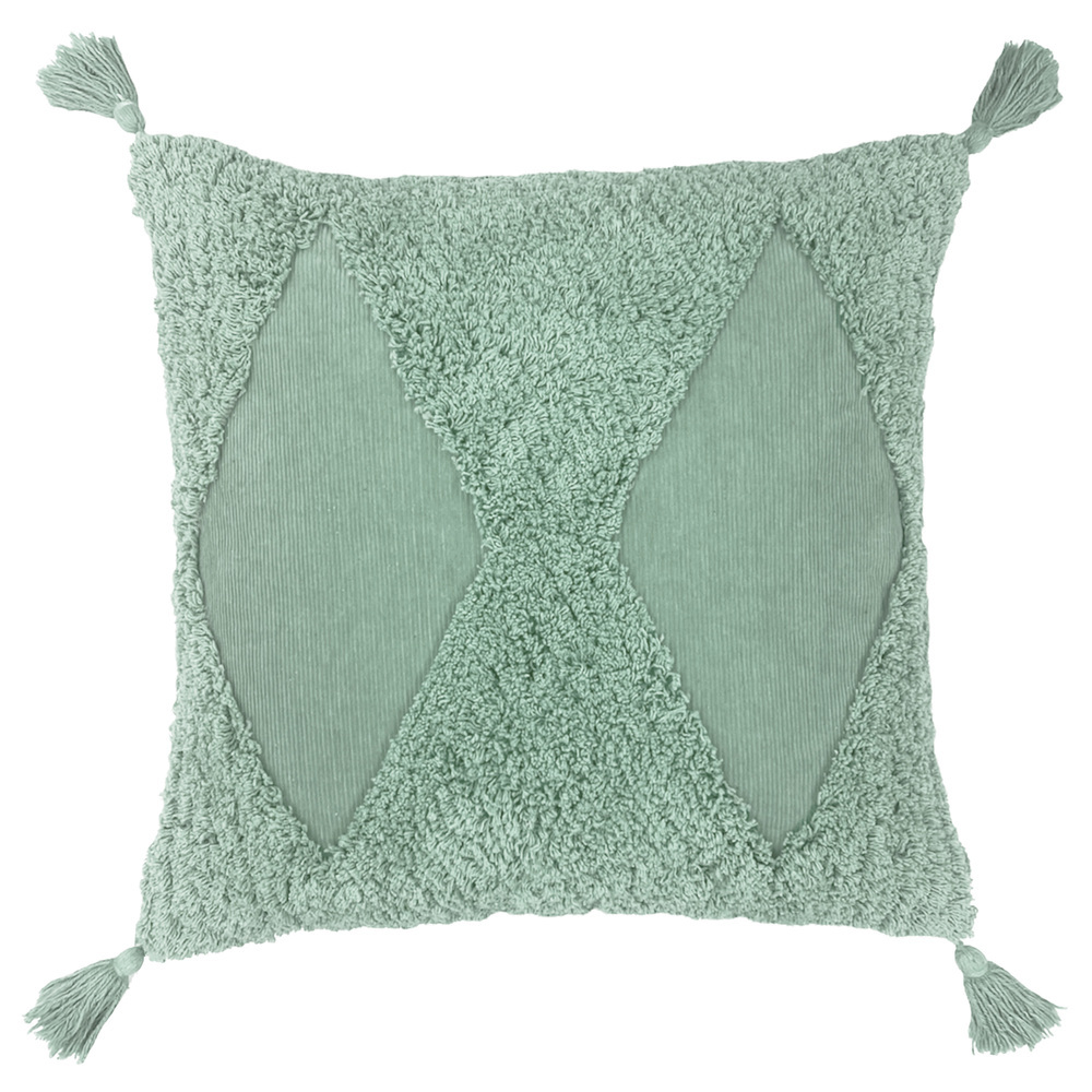 furn. Kantha Eucalyptus Tufted Diamond Cushion Image 1