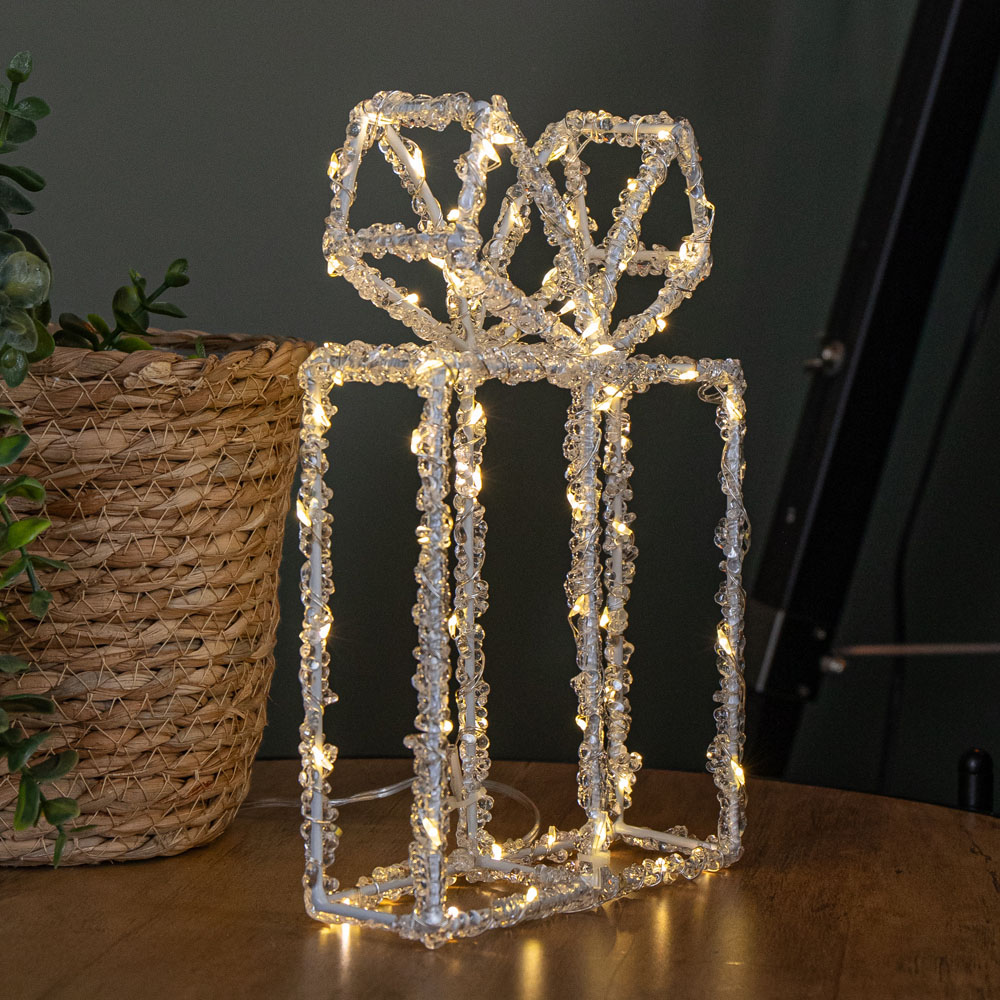 Samuel Alexander 80 Warm White LED Light Up Acrylic Christmas Present Decoration 22 x 18cm Image 4