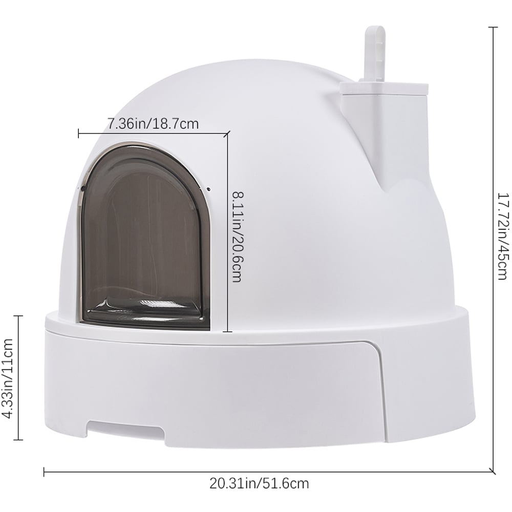 H&O Direct Snow House Cat Litter Box with Pull-Out Tray 45 x 52cm Image 6