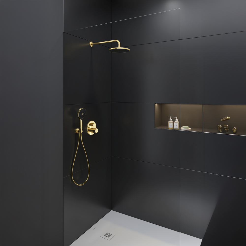 Duravit D120 MinusFlow Polished Gold 3 Jet Hand Shower Image 7