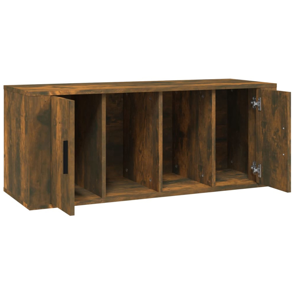 vidaXL 2 Door 2 Shelf Smoked Oak TV Cabinet Image 7