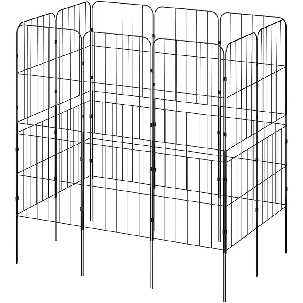 Living and Home 3.1 x 1ft 10 Pack Metal Garden Border Fence Panel Image 3