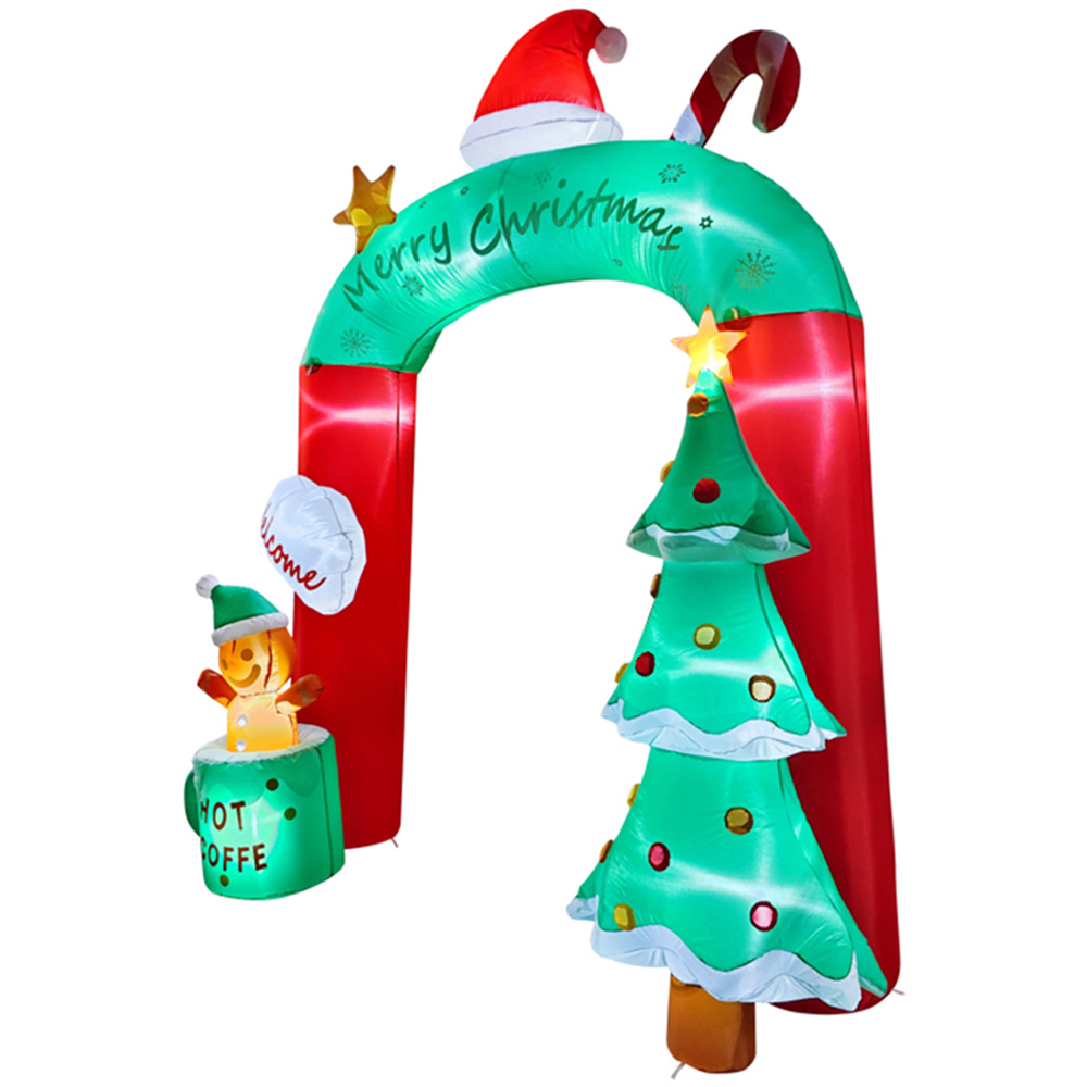 Living and Home Inflatable Archway with Gingerbread Man and Tree LED Christmas Decoration 8.9ft Image 3