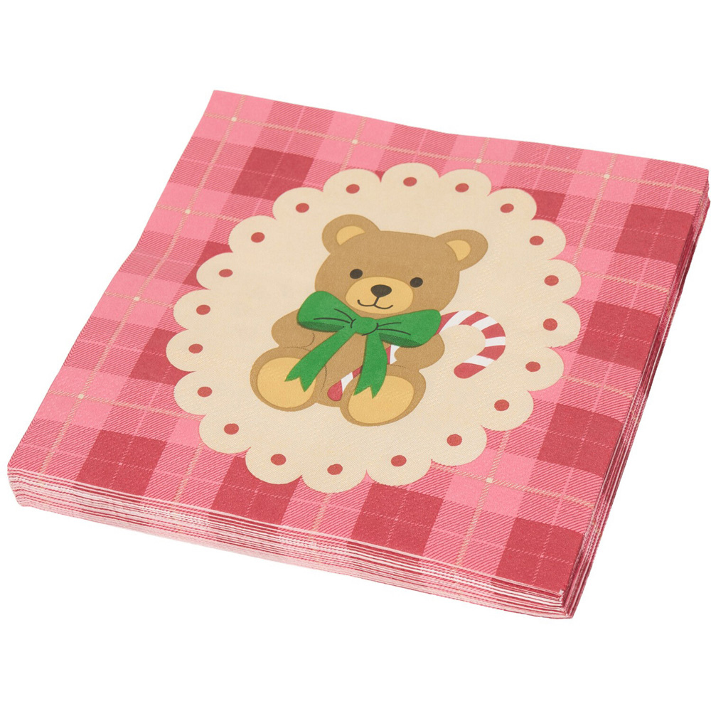 Pack of 20 Christmas Teddy Napkins Image 3