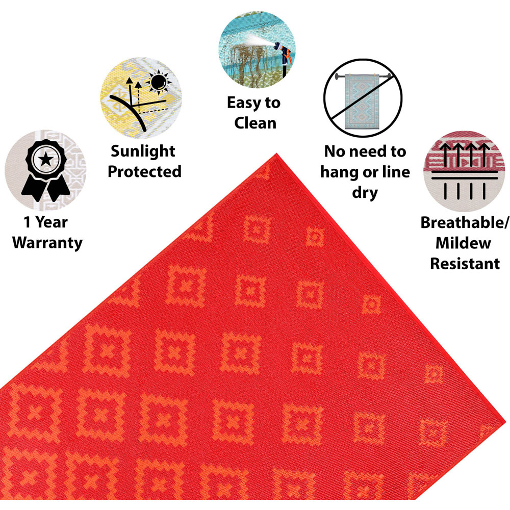 Green Decore Bettina Red and Orange Outdoor Rug 120 x 180cm Image 3