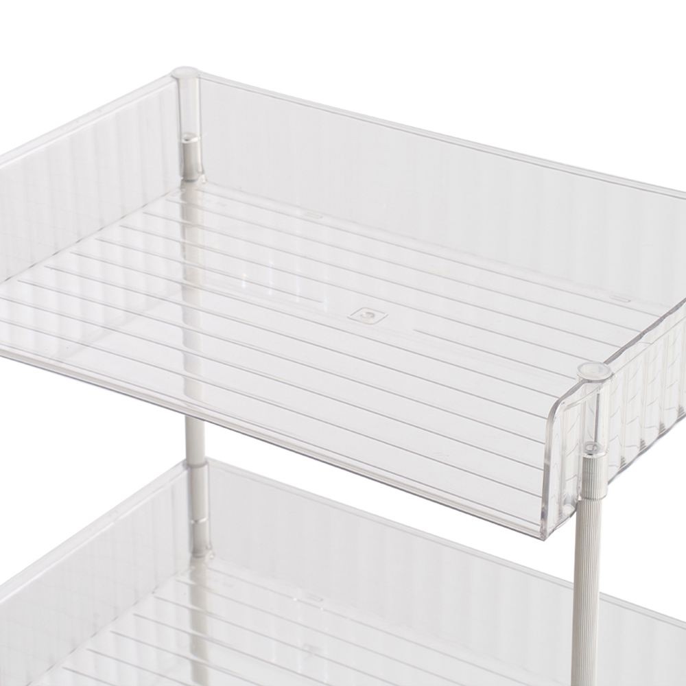 Living and Home 4 Shelf Clear Rolling Storage Cart Image 6