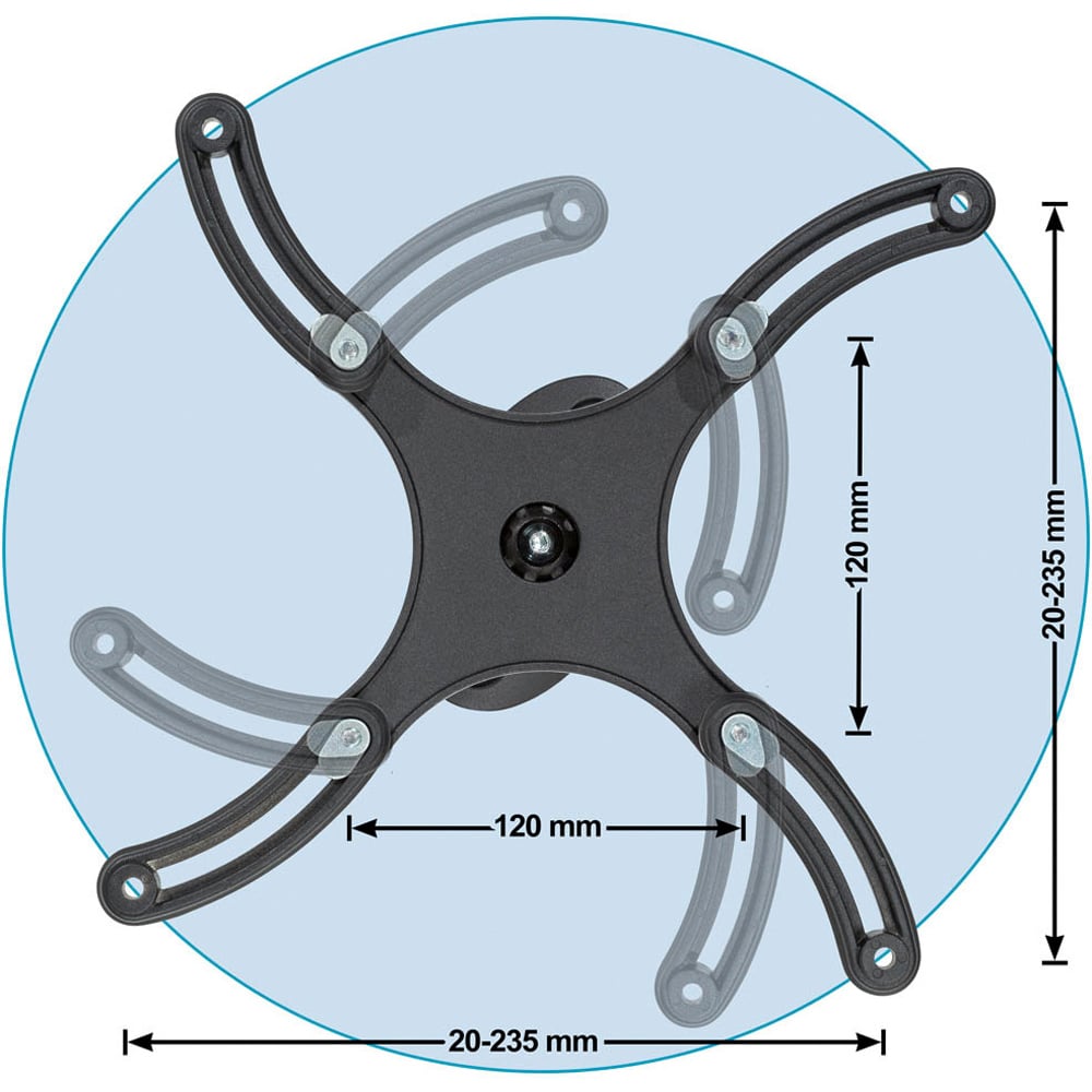 tectake Black Swivel Universal Projector Ceiling Mount Image 5