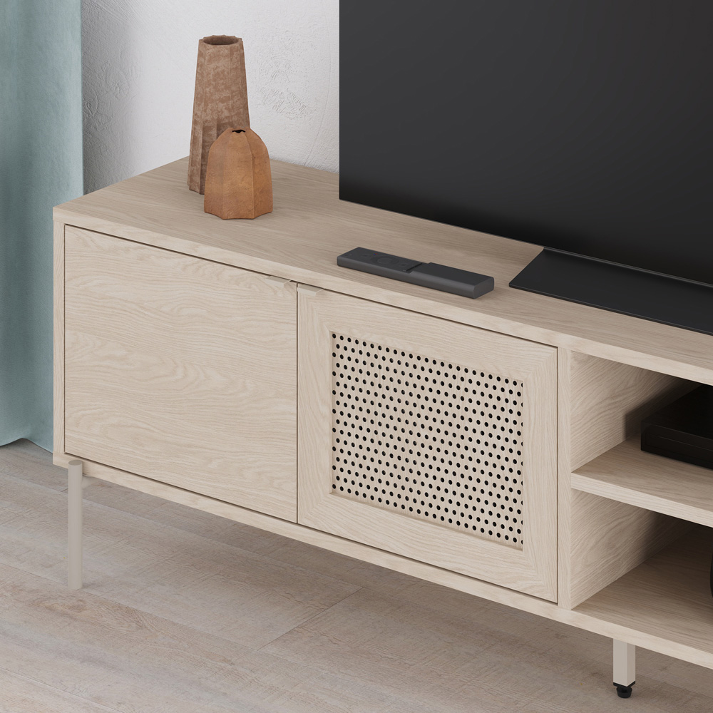 Decortie New Inca 3 Door 2 Shelf Pusula Sandstone Metal TV Unit Image 3