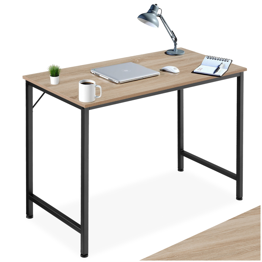 Tectake Jenkins Industrial Wood Study Desk Oak Sonoma 100cm Image 2