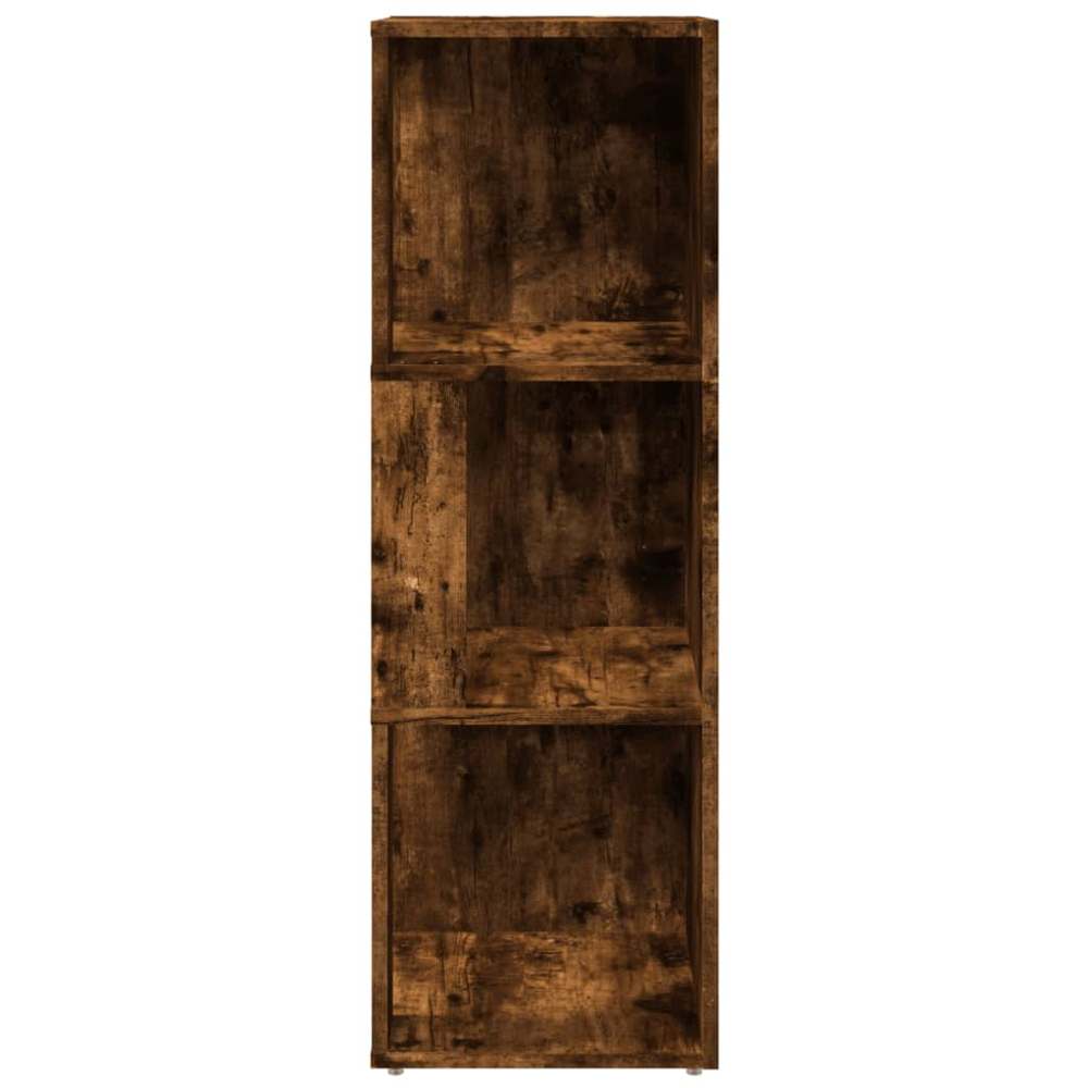 vidaXL 3 Shelf Smoked Oak Corner Cabinet Image 4