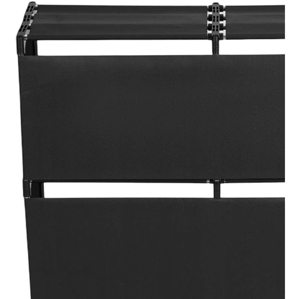 Living and Home 3-Tier Black Double Row Storage Shelf with Metal Frame Image 3