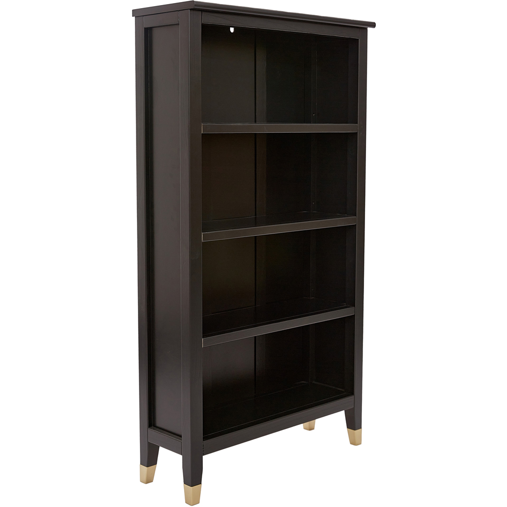 Palazzi 4 Shelves Black Bookcase Image 2