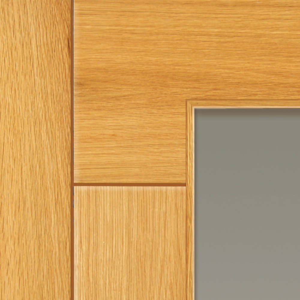 JB Kind Sirocco Contemporary Oak Glazed Internal Door 1981 x 838mm Image 3