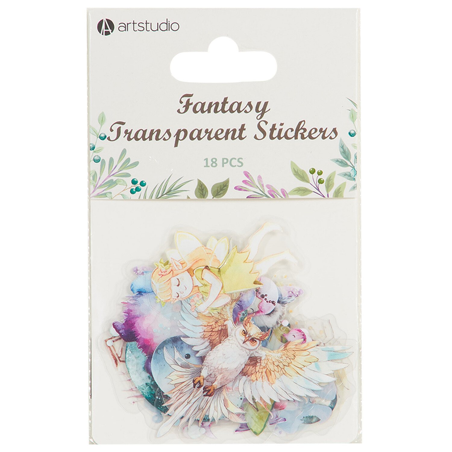 Pack of 18 Transparent Stickers - Multicolour / Fantasy Image 1