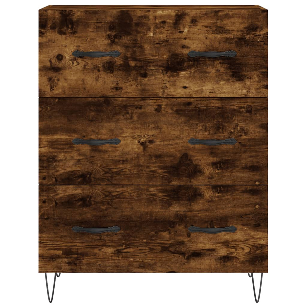 vidaXL 2 Door 3 Drawer Smoked Oak Highboard Image 8