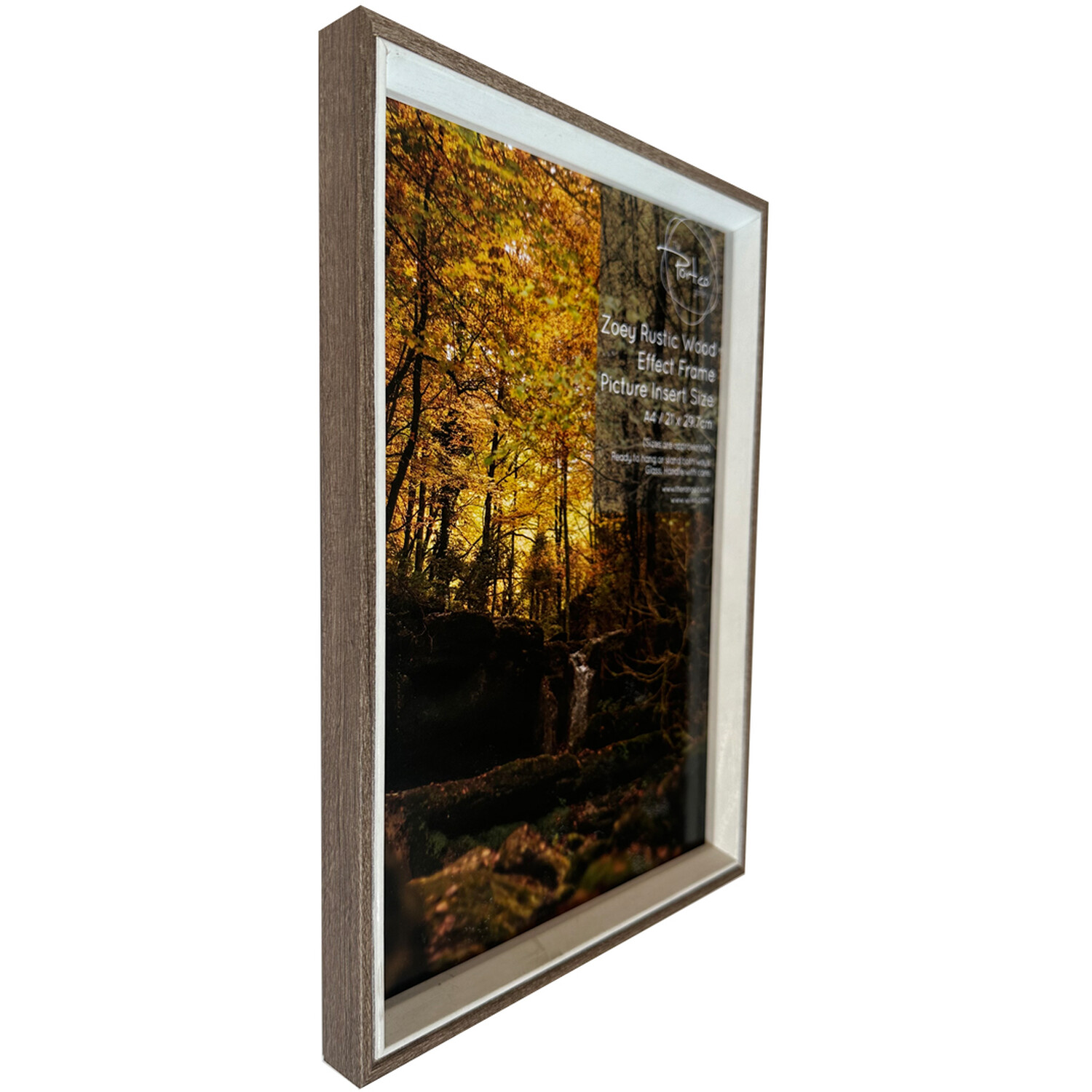 Zoey Rustic Wood Effect Frame - Brown / A4 Image 2