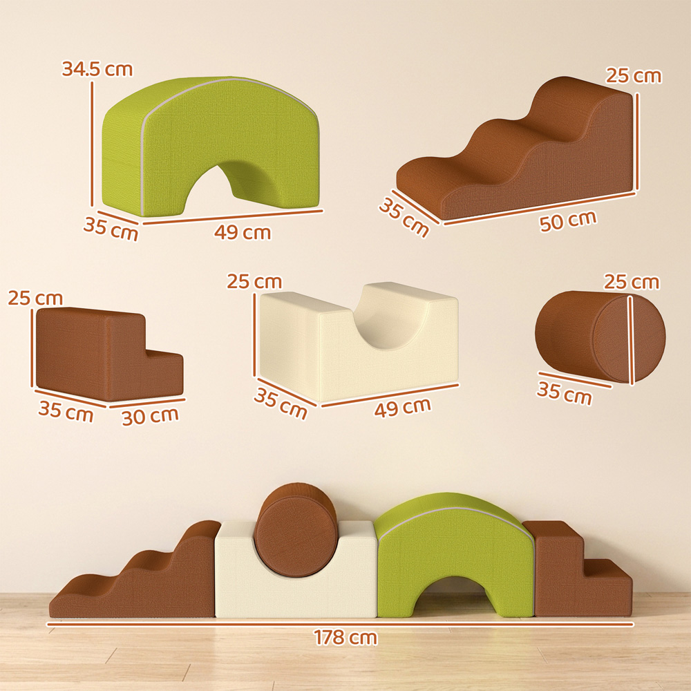 AIYAPLAY Toddlers Brown Climbing Block Play Set 5 Piece Image 9
