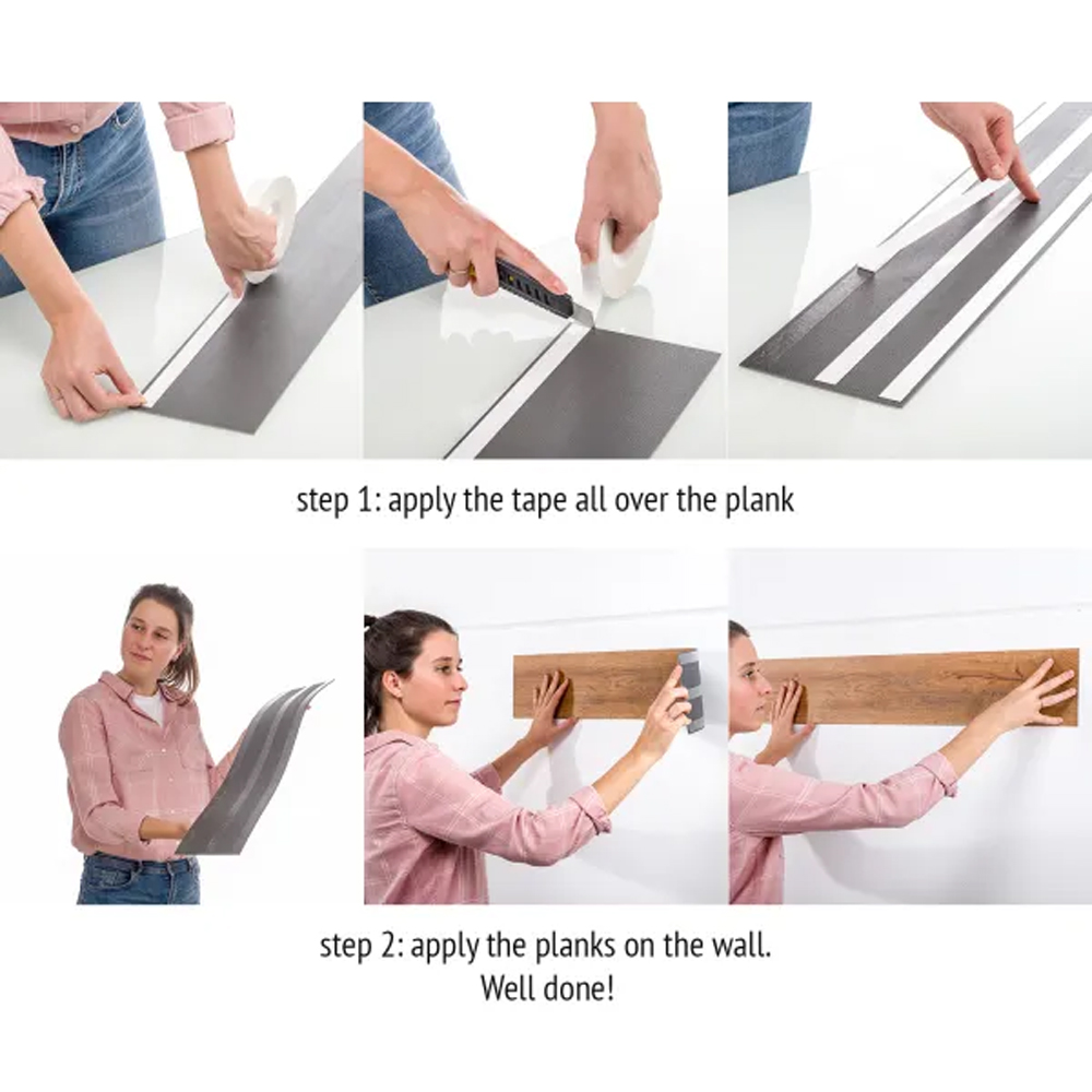 Walplus Vintage Brown Wood Look Plank 3D Wall Panel 15 Pack Image 6