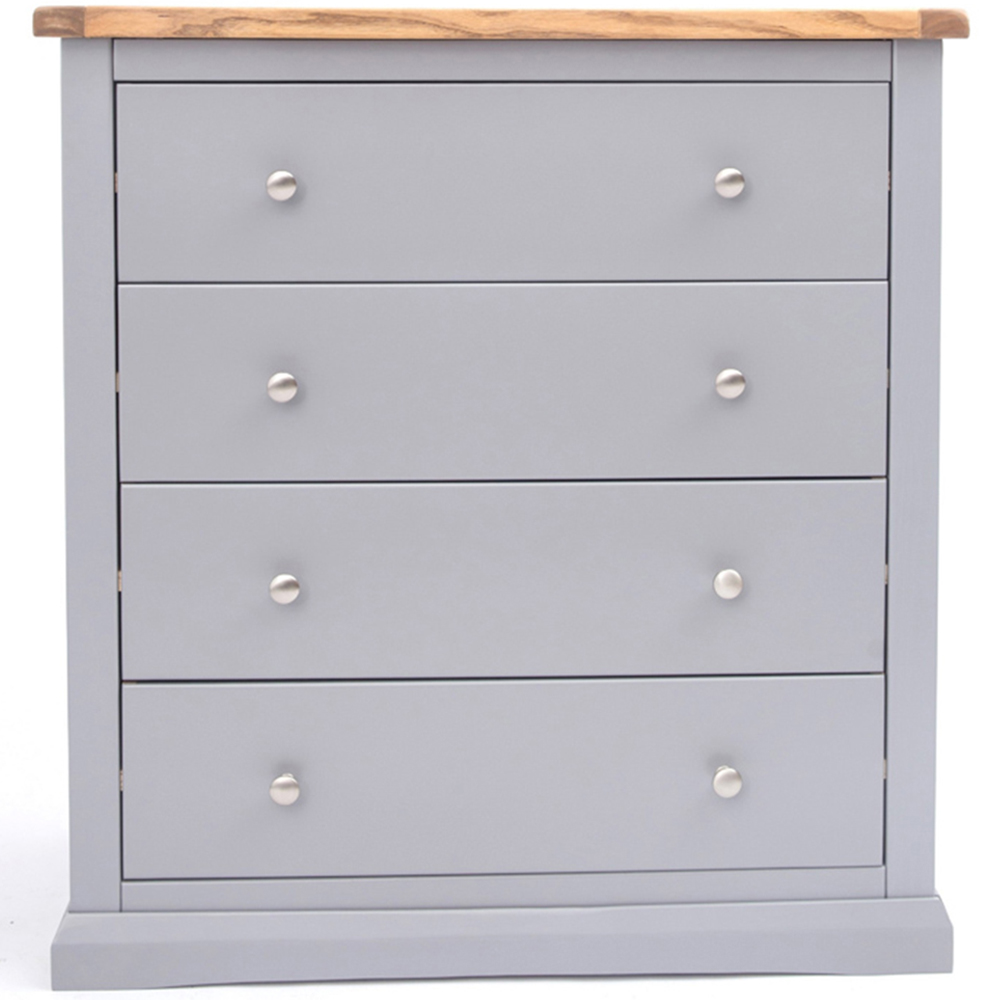 Rocca 4 Drawer Grey Chest of Drawers with Chrome Knob Image 2